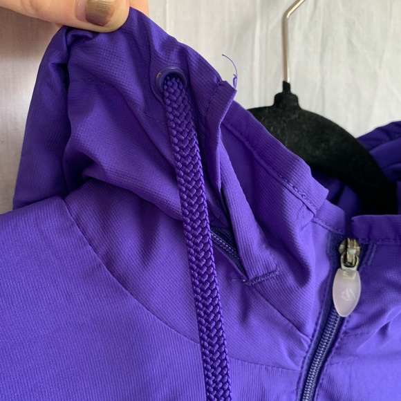 Adidas Womens Purple/Black Stripe Zip-Up Windbreaker Track Jacket Size S - Picture 4 of 14